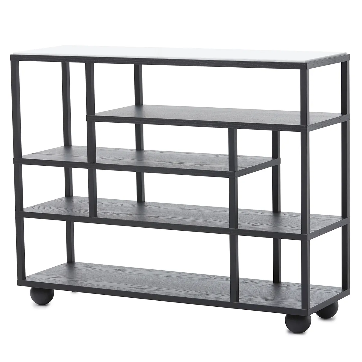 Consolle Hylla con ripiano in marmo, Rovere tinto nero A2