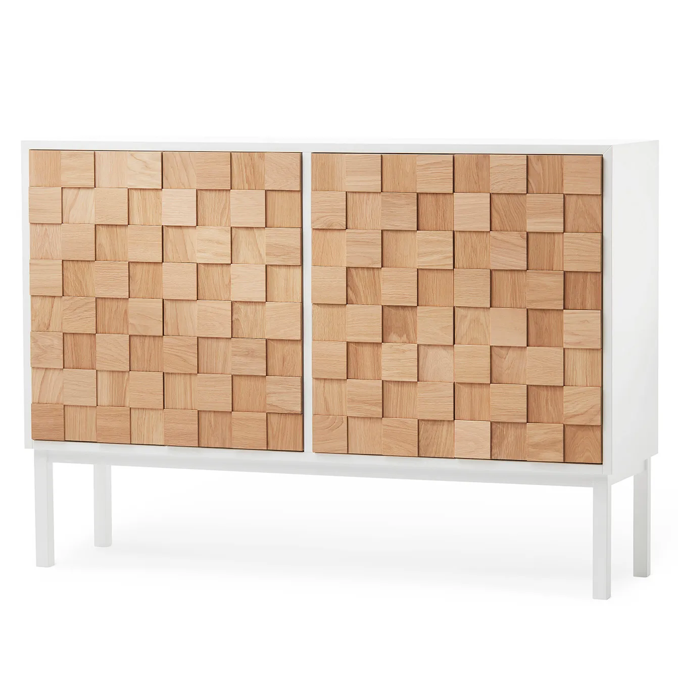 Credenza bassa Collect 2016 , Rovere oliato bianco - bianco A2