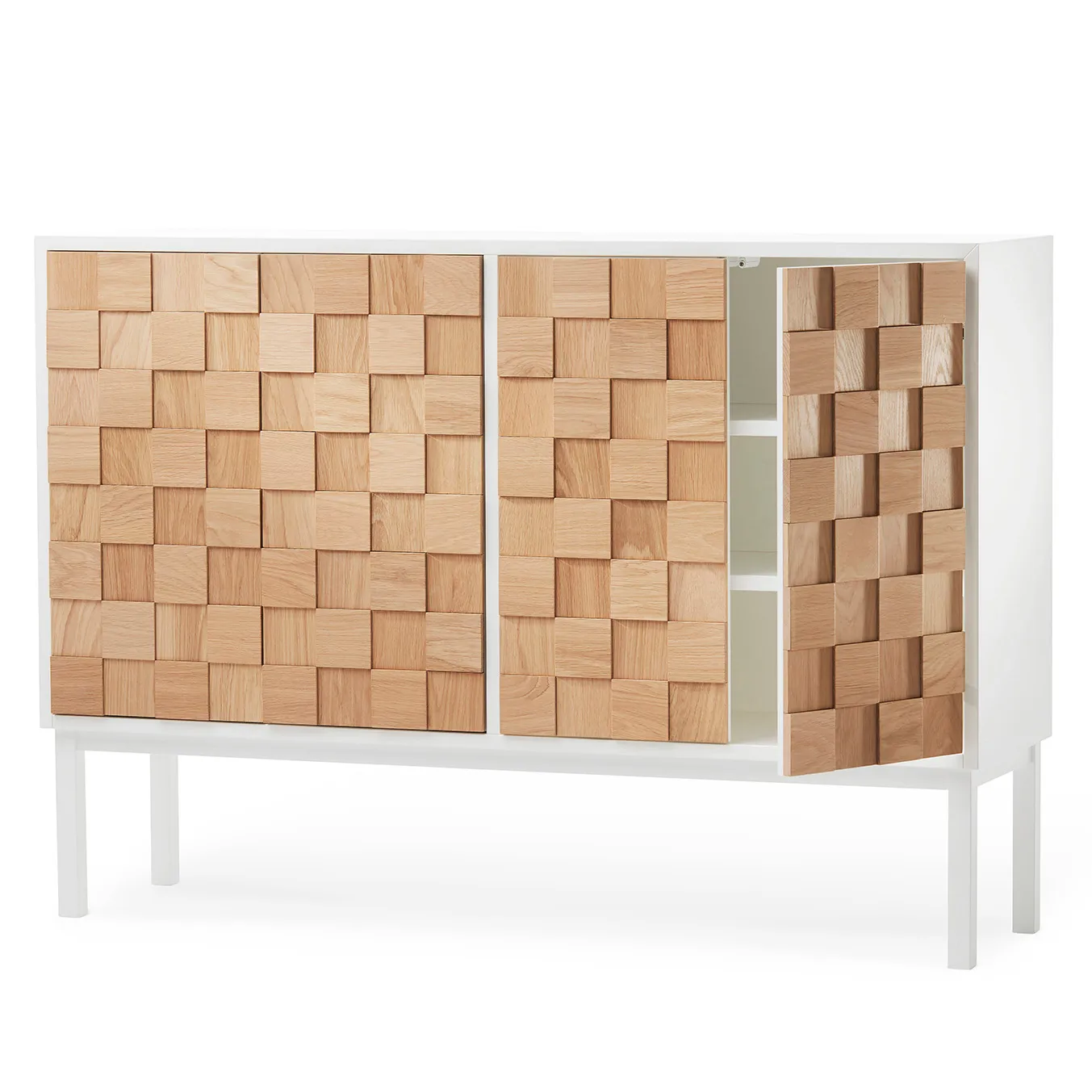 Credenza bassa Collect 2016 , Rovere oliato bianco - bianco A2