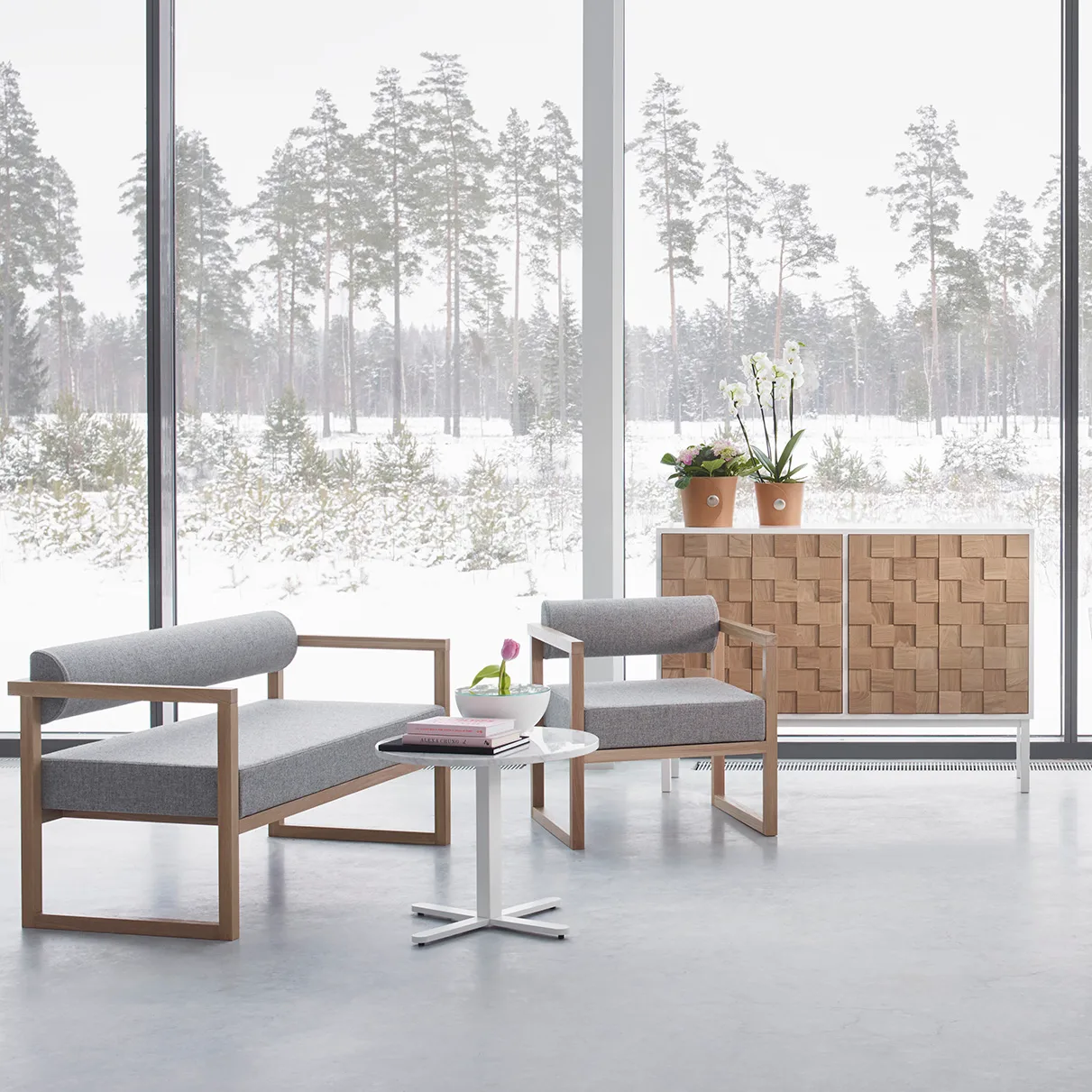 Credenza bassa Collect 2016 , Rovere oliato bianco - bianco A2