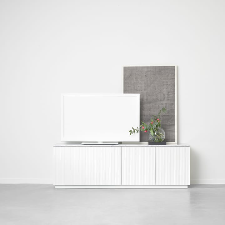 Credenza Beam - grigio chiaro, struttura grigio chiaro, ripiano in marmo di Carrara - A2