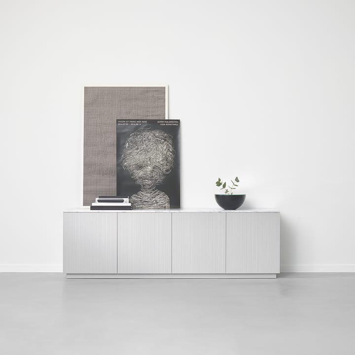 Credenza Beam - grigio chiaro, struttura grigio chiaro, ripiano in marmo di Carrara - A2