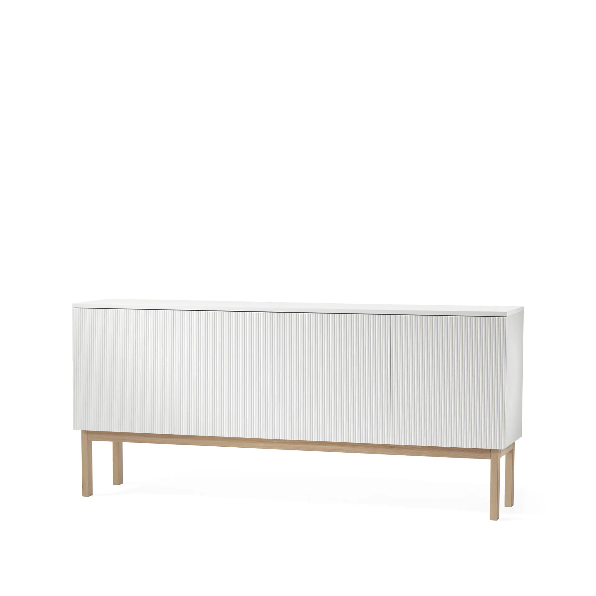 Credenza Beam, laccatura bianca, struttura in rovere oliato bianco A2