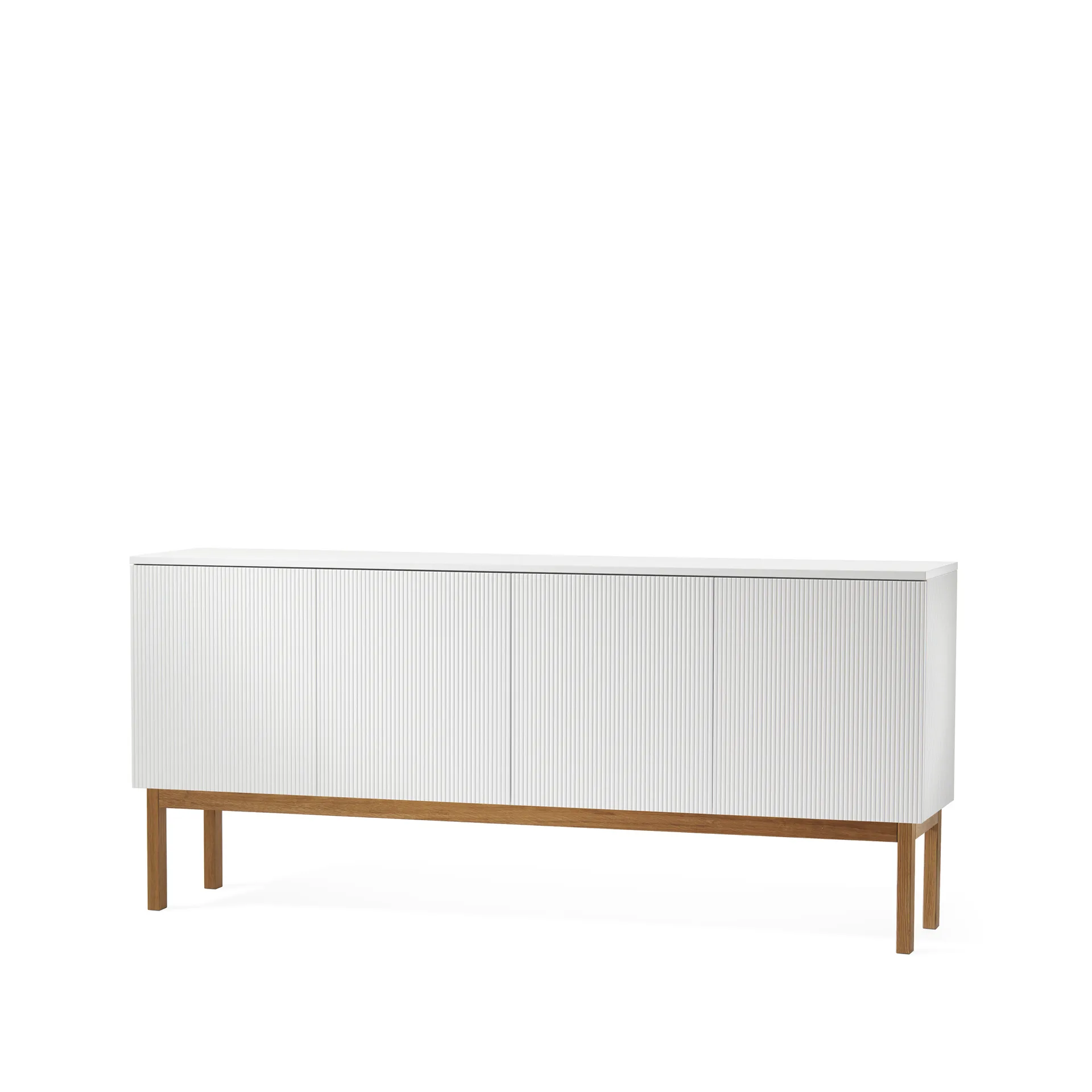 Credenza Beam, laccatura bianca, struttura in rovere oliato A2