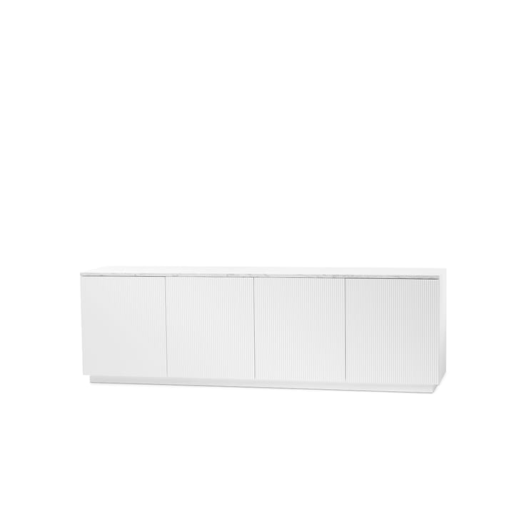 Credenza Beam - laccatura bianca, zoccolo bianco, ripiano in marmo di Carrara - A2