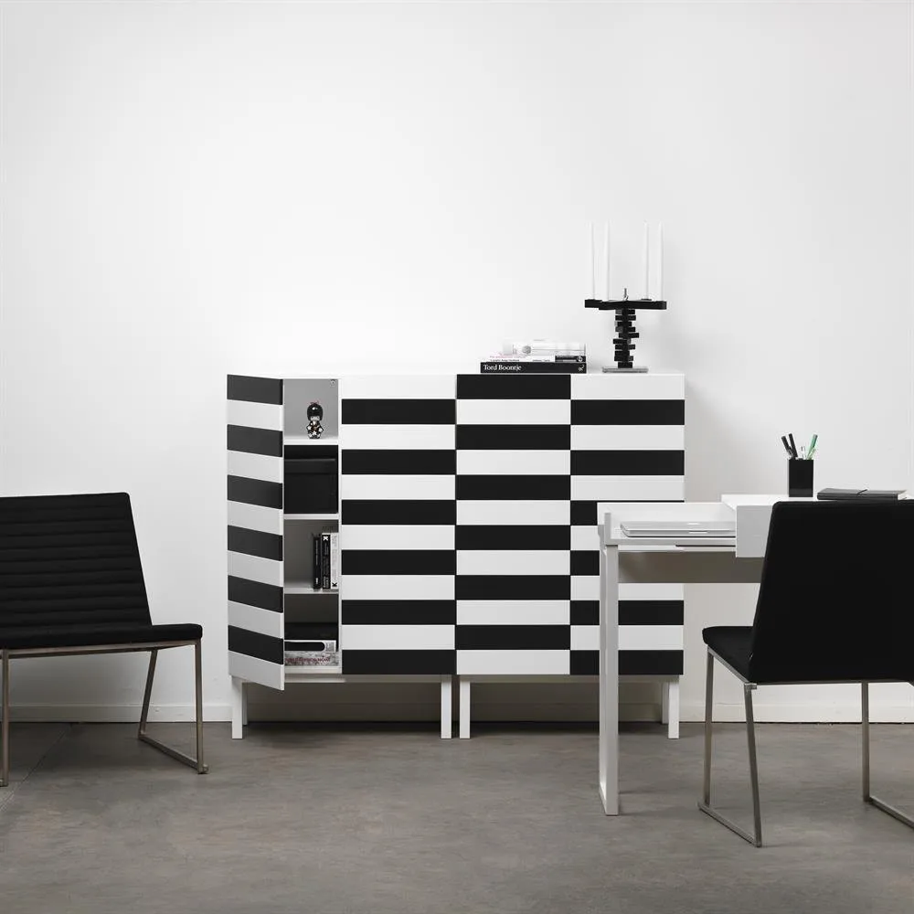 Credenza NO 24, Bianco, nero A2