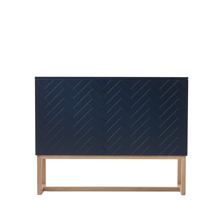 Credenza Story - blu notte, struttura in rovere oliato bianco - A2