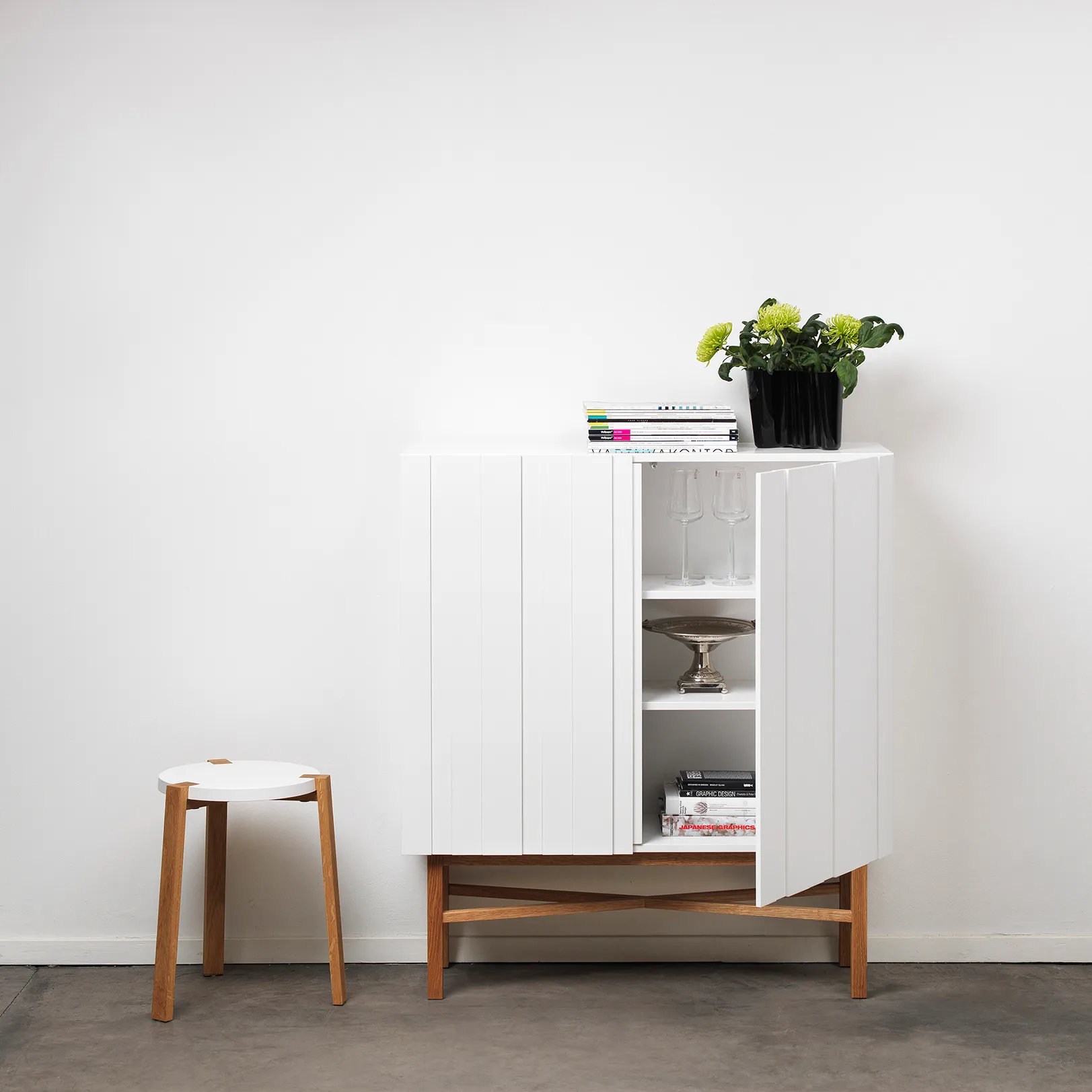 Credenza White Cabinet, rovere A2