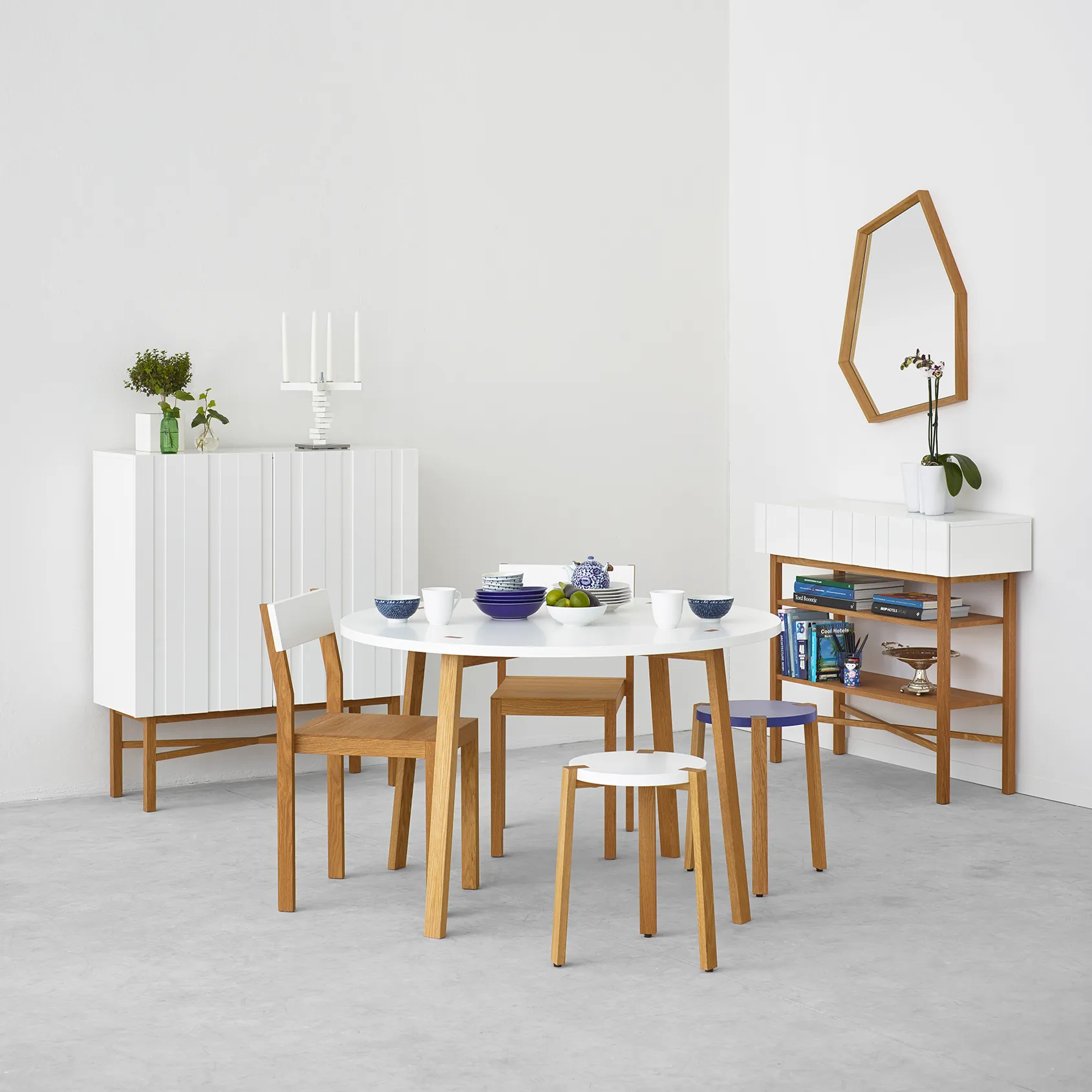 Credenza White Cabinet, rovere A2