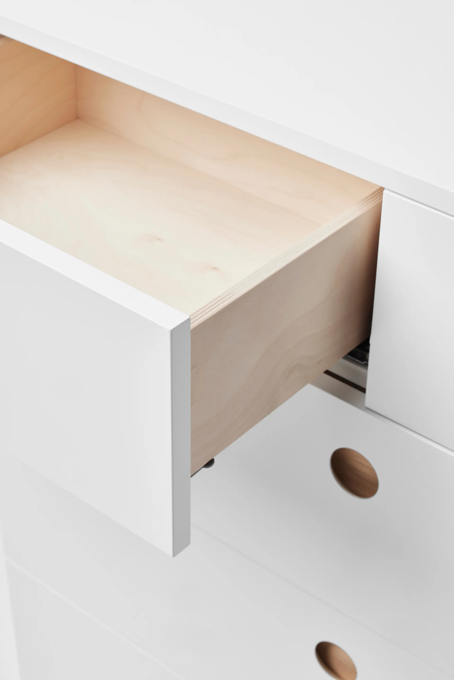 Keep high cassettiera, Rovere oliato bianco, 95x98x40 cm A2