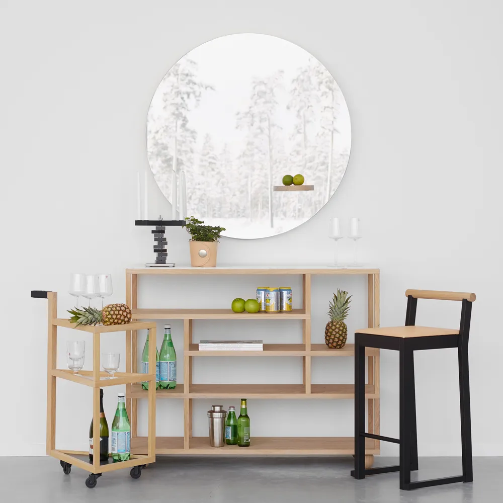 Specchio You, rovere oliato bianco A2