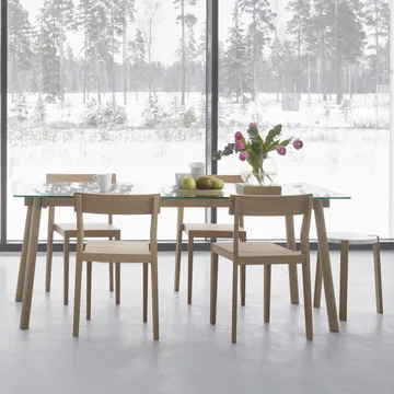 Tavolo da pranzo Corners - Rovere oliato, vetro - A2
