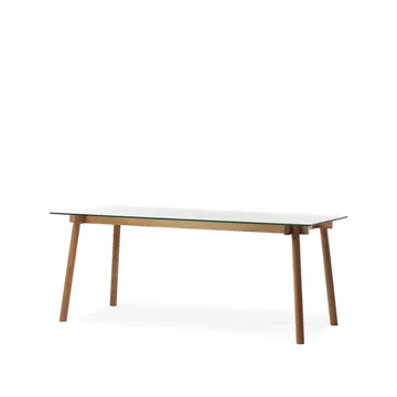 Tavolo da pranzo Corners - Rovere oliato, vetro - A2