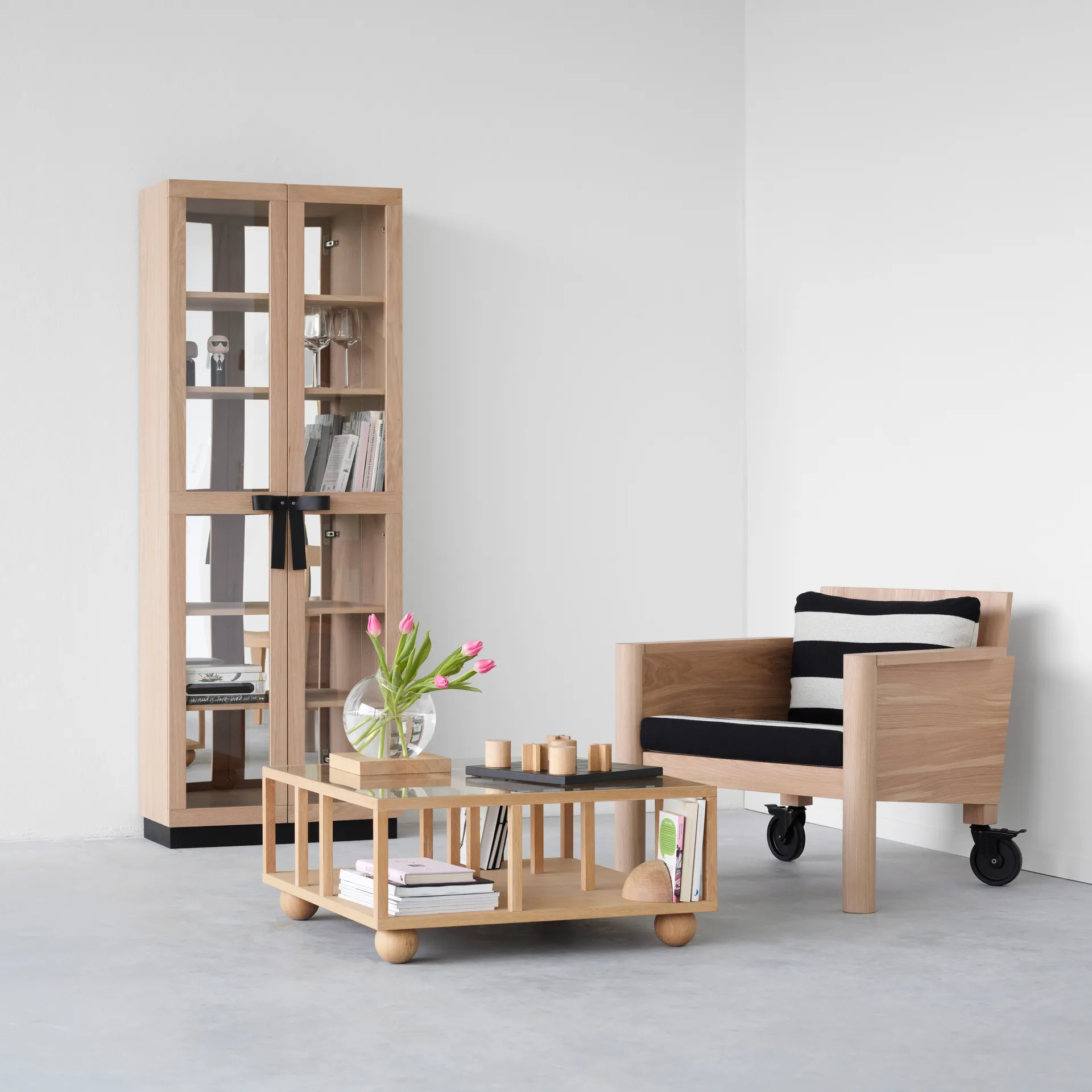 Vetrinetta The Bow, rovere oliato bianco A2