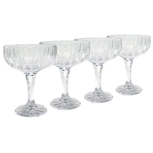 Bicchiere da champagne confezione da 4 Relief, Trasparente Aida