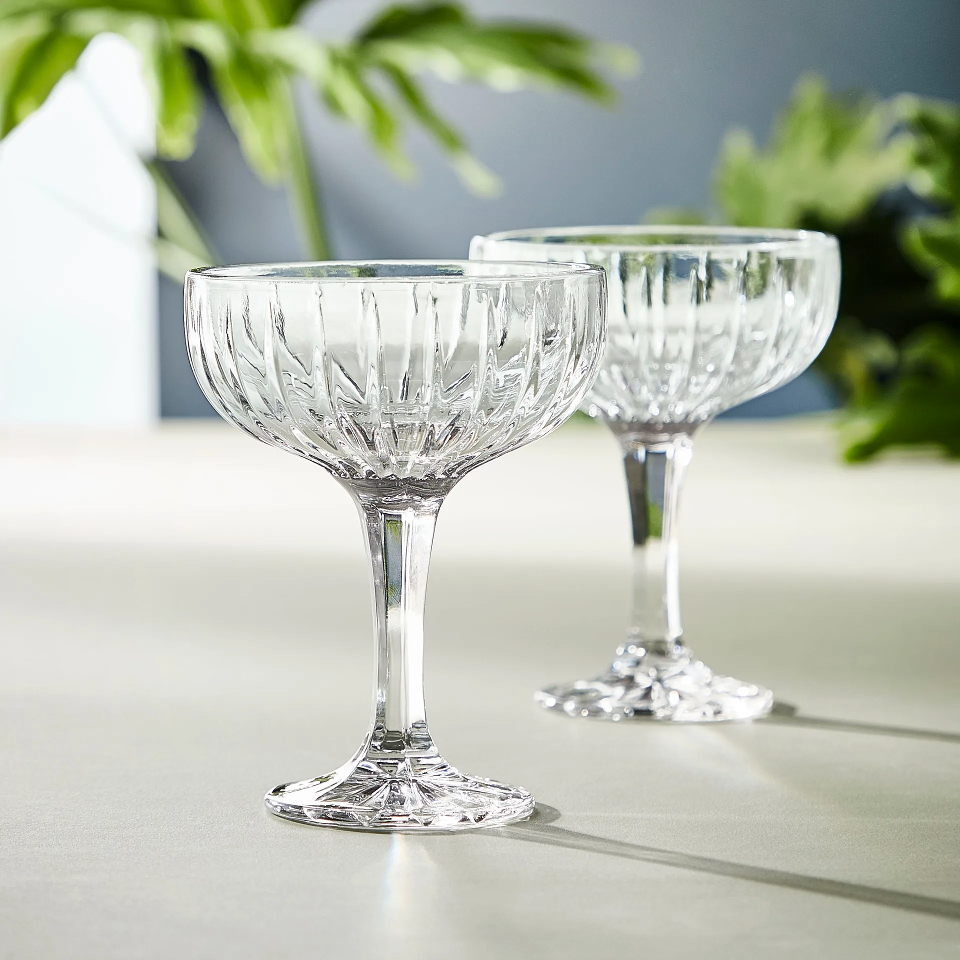 Bicchiere da champagne confezione da 4 Relief, Trasparente Aida