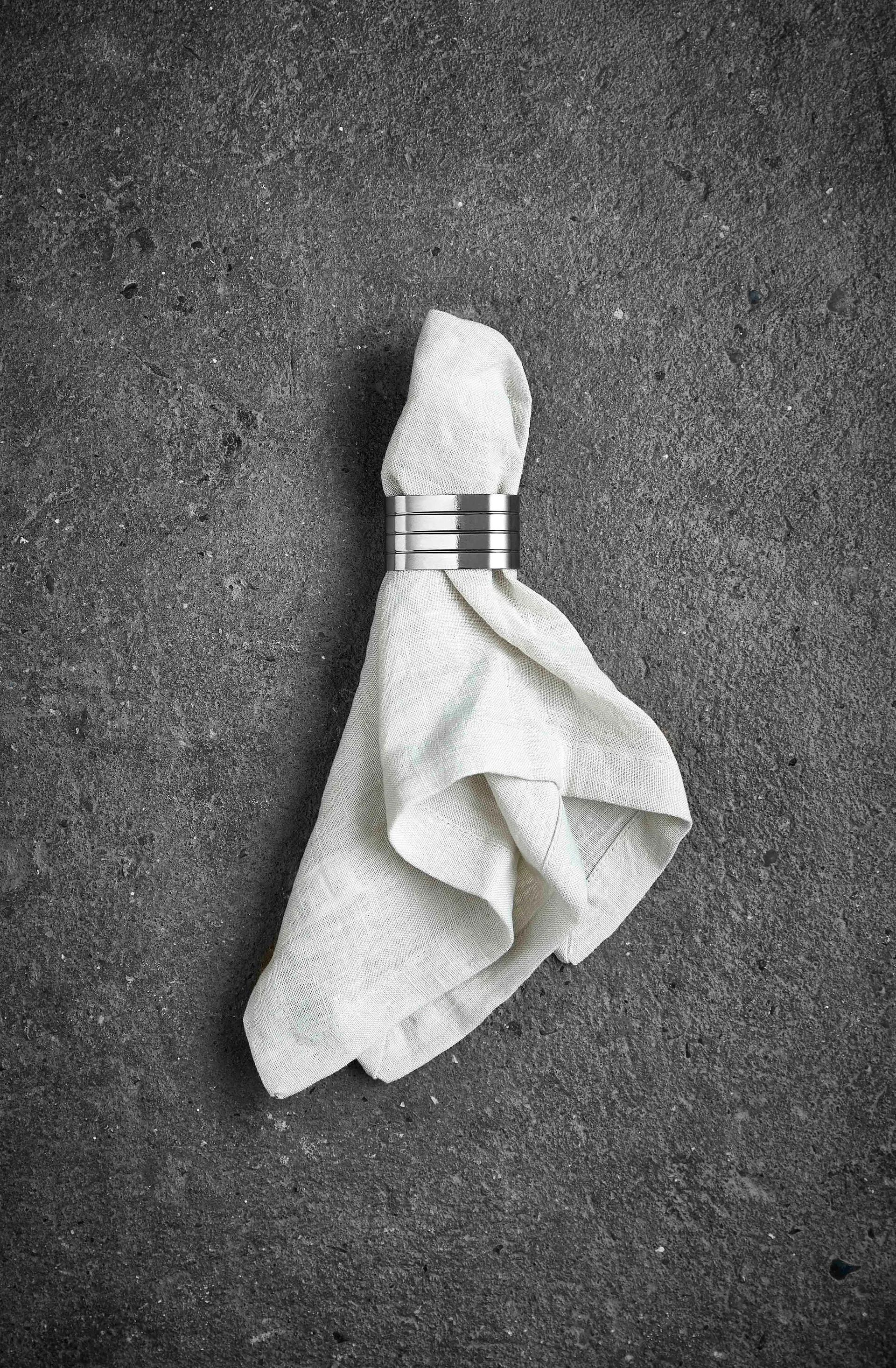 Confezione da 4 portatovaglioli Groovy, Acciaio inossidabile Aida