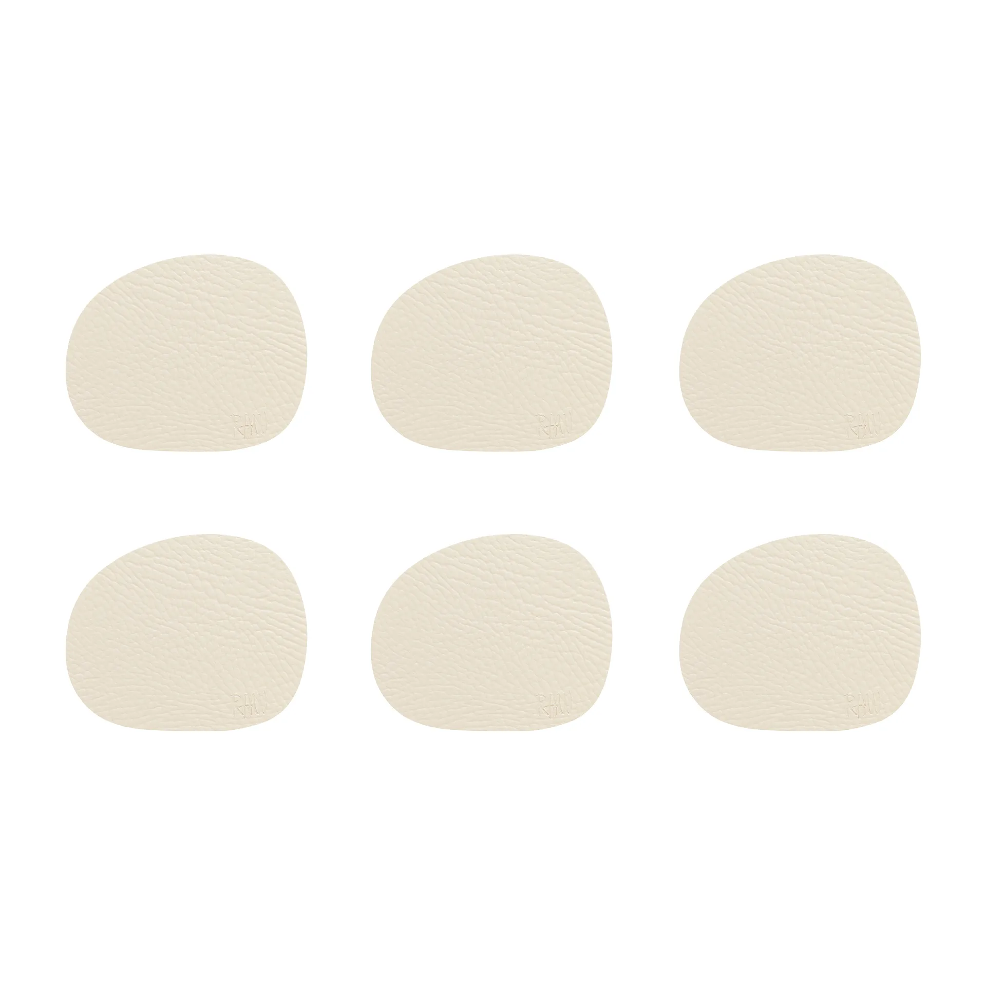 Confezione da 6 sottobicchieri in pelle Raw, Wam nude (beige) Aida