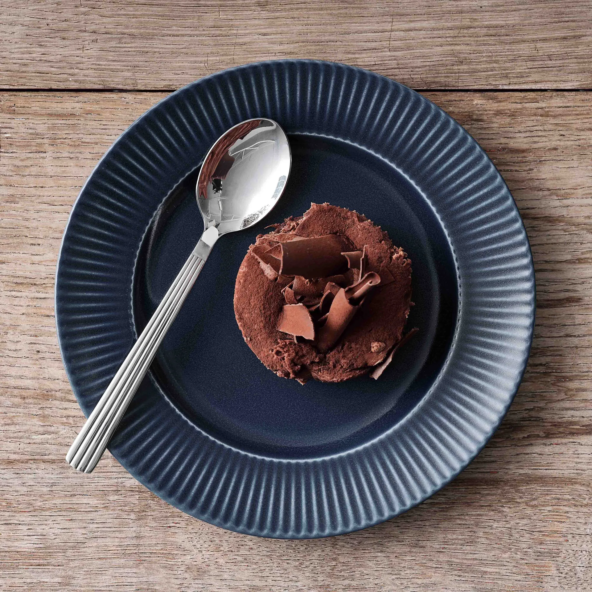 Cucchiaio dessert Groovy, Mirror polish Aida