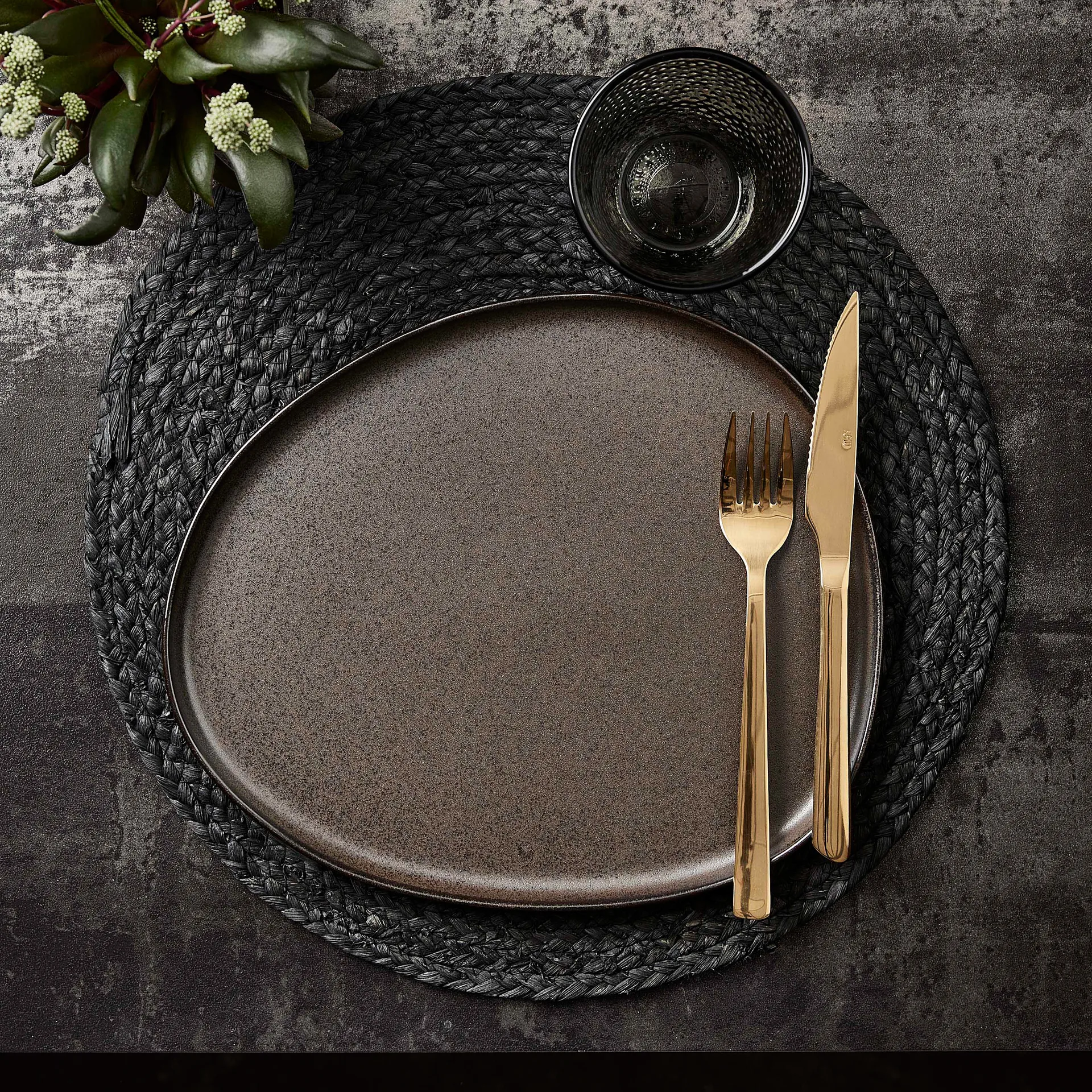 Forchetta da tavolo Raw, confezione da 4, Oro Aida