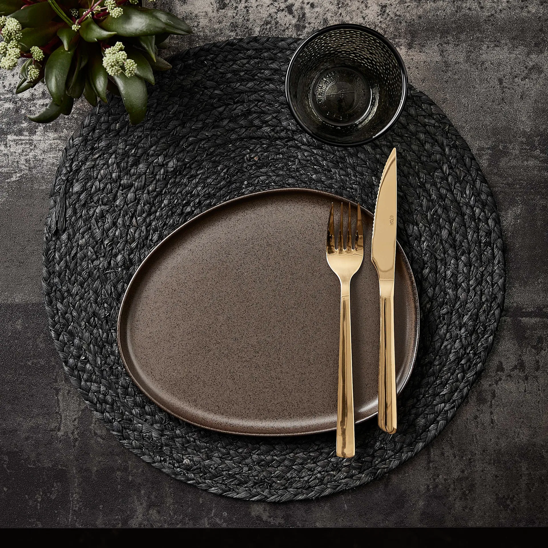 Piatto fondo Raw Organic 24x21 cm, Metallic Brown Aida
