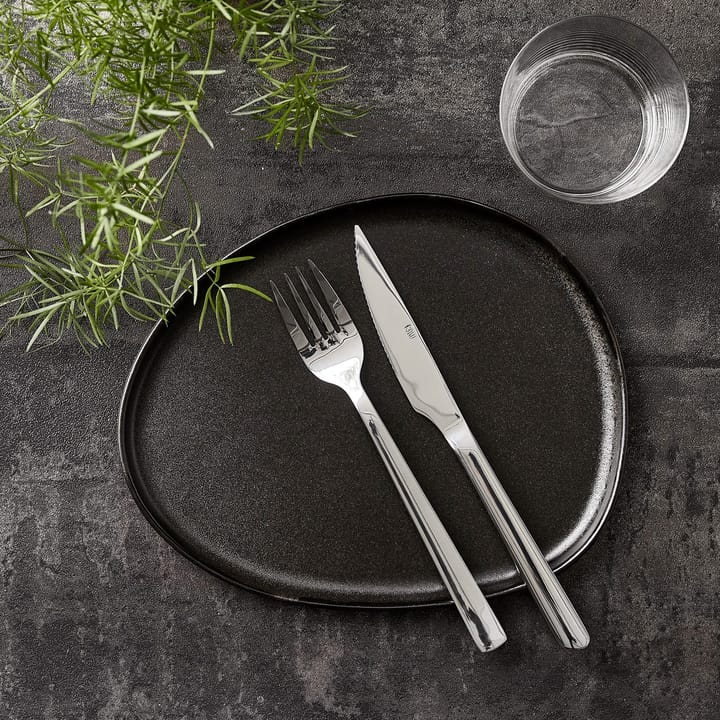 Piatto fondo Raw Organic 24x21 cm, Titanium Black Aida