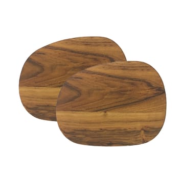 Piatto per burro Raw confezione da 2, 14x19 cm teak - marrone - Aida