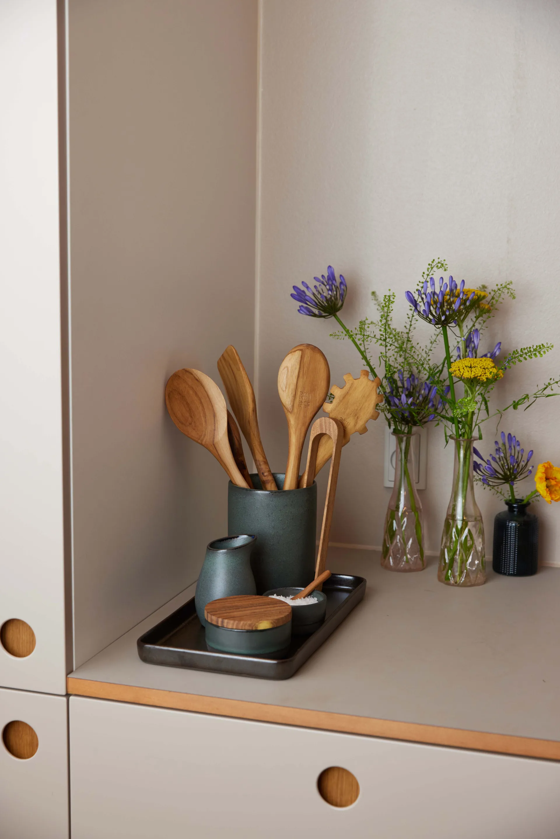 Pinza in teak grezzo 23 cm, Marrone Aida