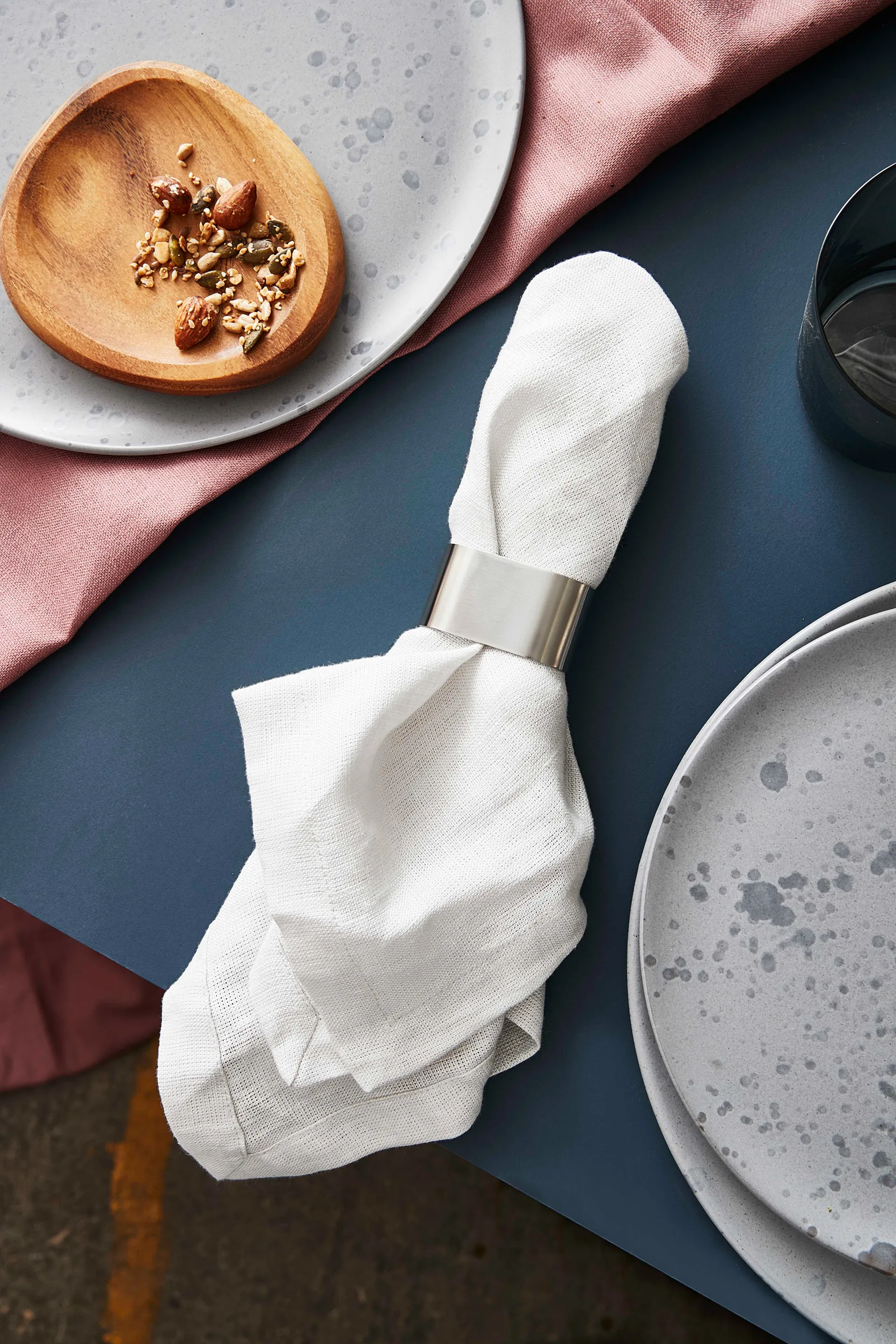 Portatovaglioli confezione da 4 Raw, Acciaio inossidabile Aida