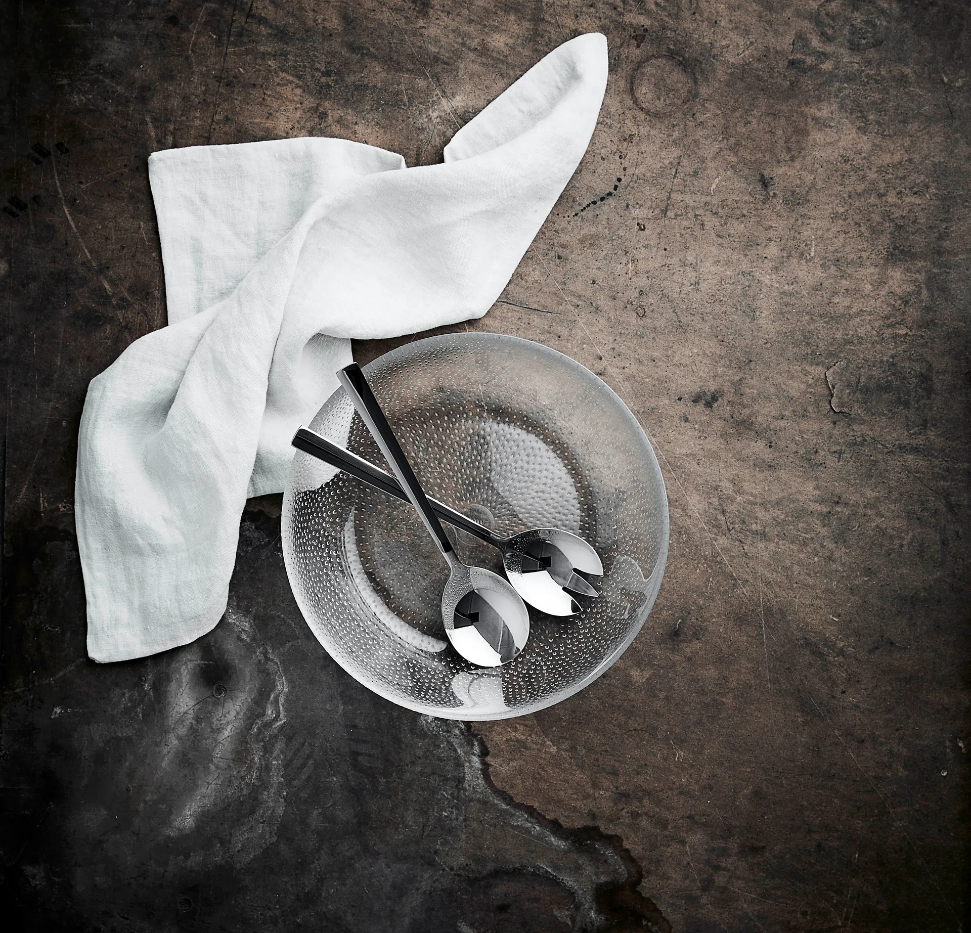 Posate da insalata 2 pezzi Raw, Acciaio inossidabile lucidato Aida