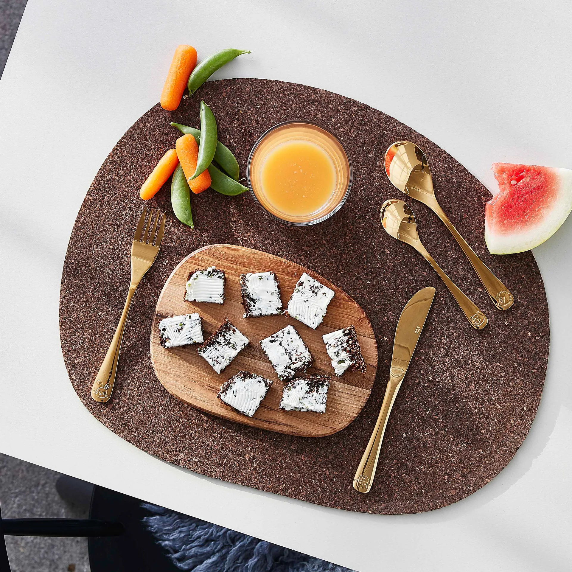 Posate per bambini Aida 4 pezzi, Oro Aida