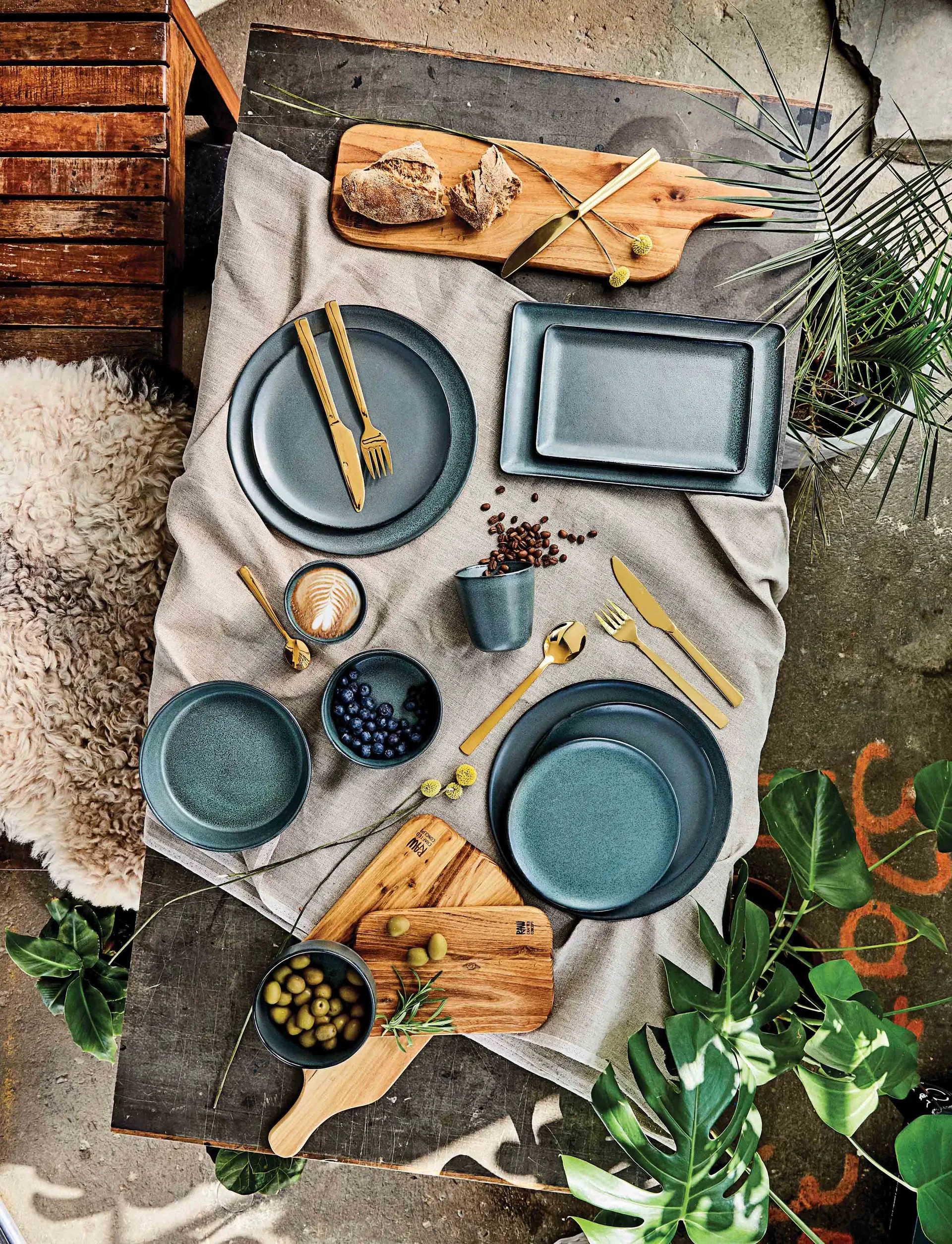 Posate Raw 60 pezzi, Oro Aida