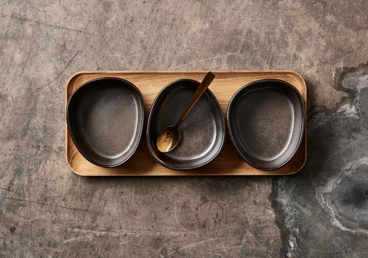 Set di ciotole con vassoio in legno Raw Organic - Metallic brown - Aida