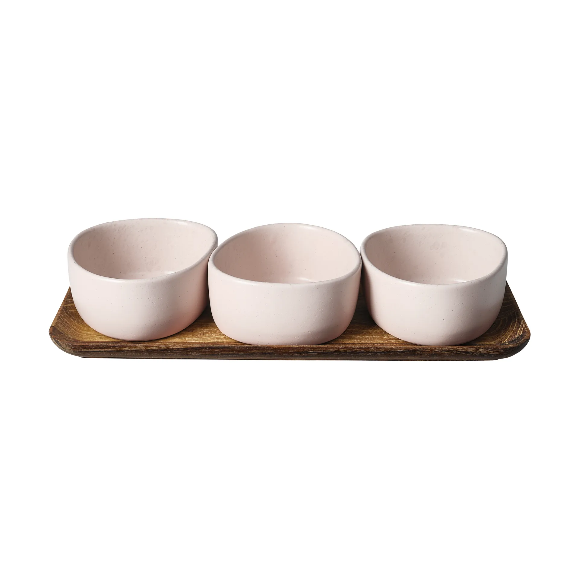 Set di ciotole con vassoio in legno Raw Organic, Nordic nude Aida