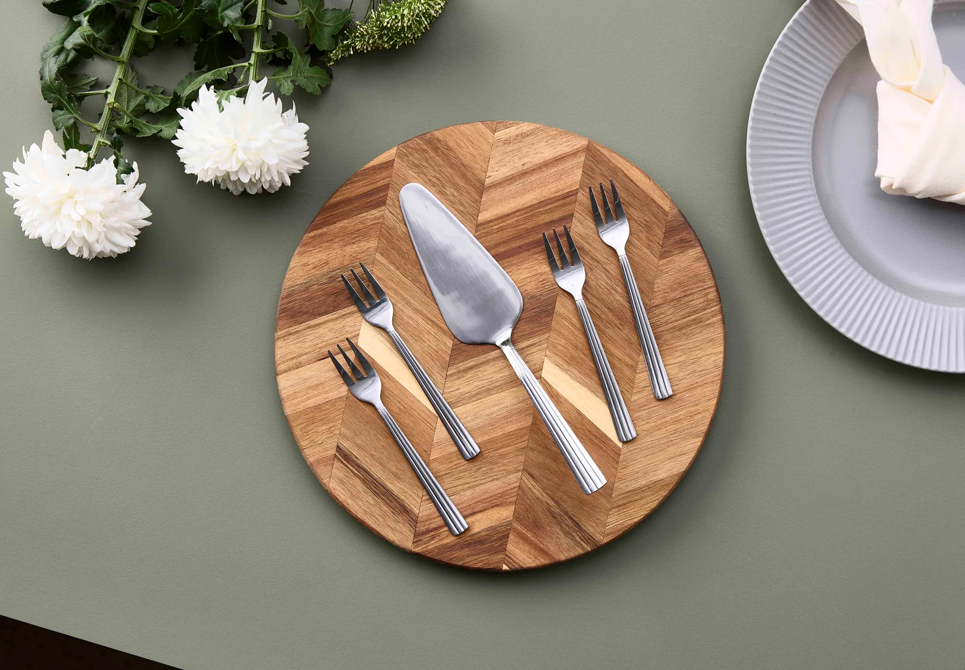 Set di posate da torta Groovy 5 pezzi, Acciaio inossidabile Aida