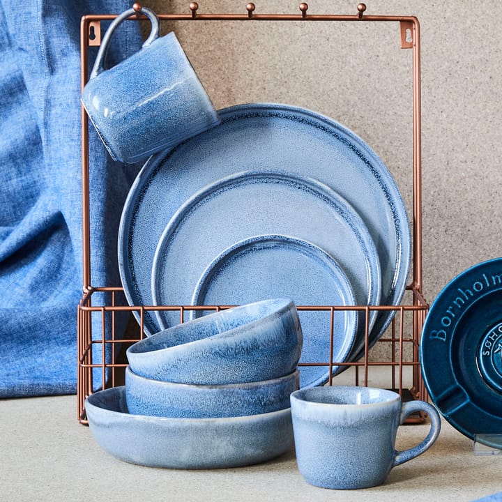 Tazza con piattino Søholm Sonja confezione da 2, Blu Aida