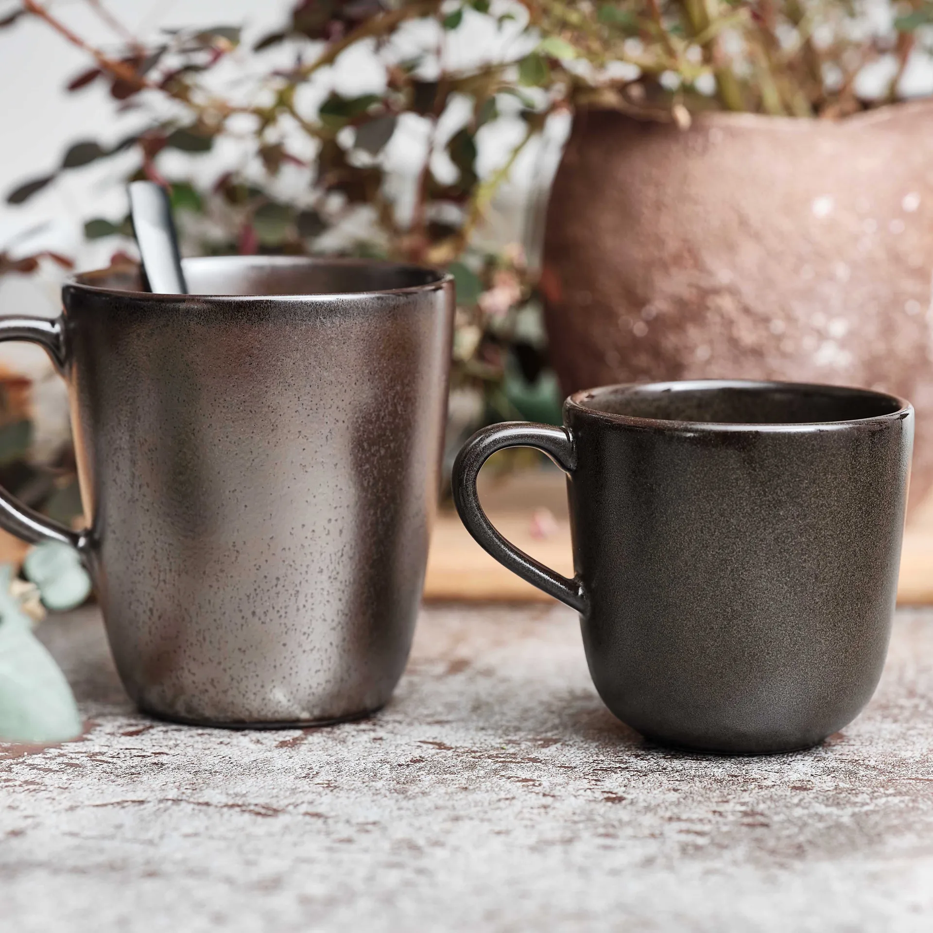 Tazza Raw con manico 20 cl, Metallic brown Aida