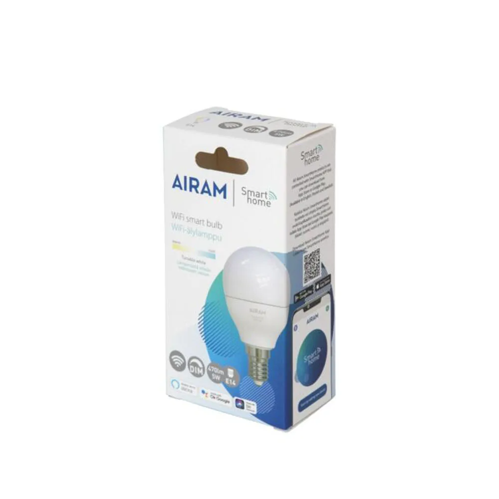 Lampadina a globo LED Airam Smarta Hem, bianca, E14, 5 W Airam