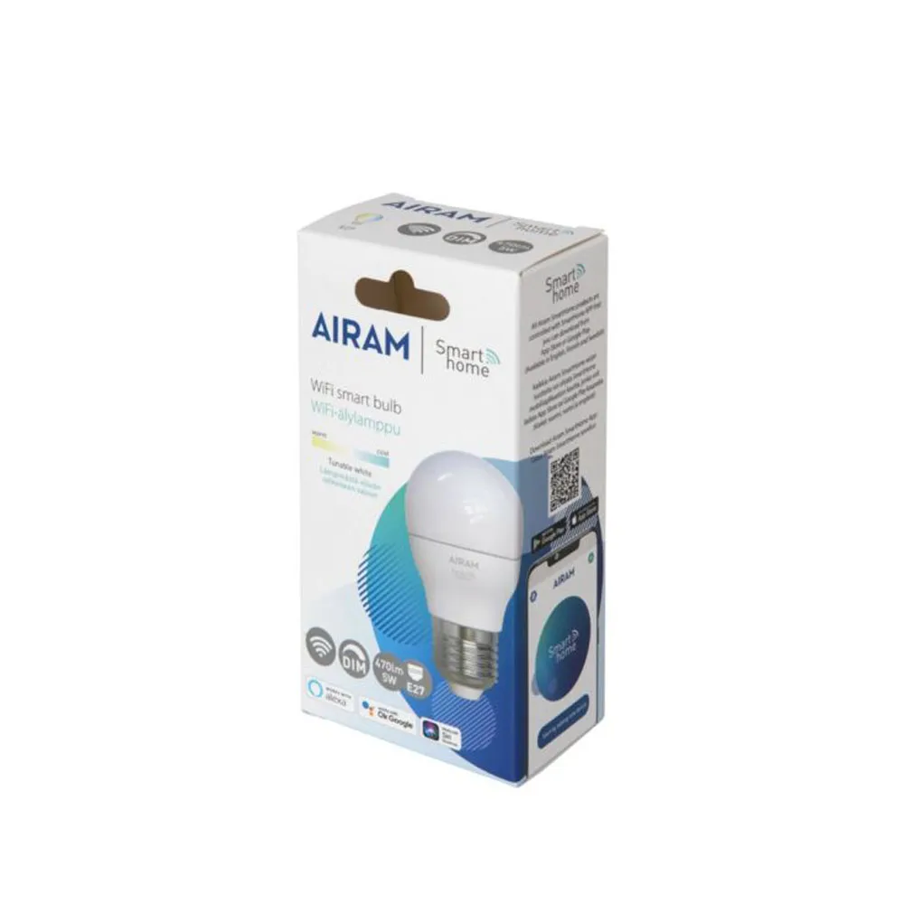 Lampadina a globo LED Airam Smarta Hem, bianca, E27, 5 W Airam