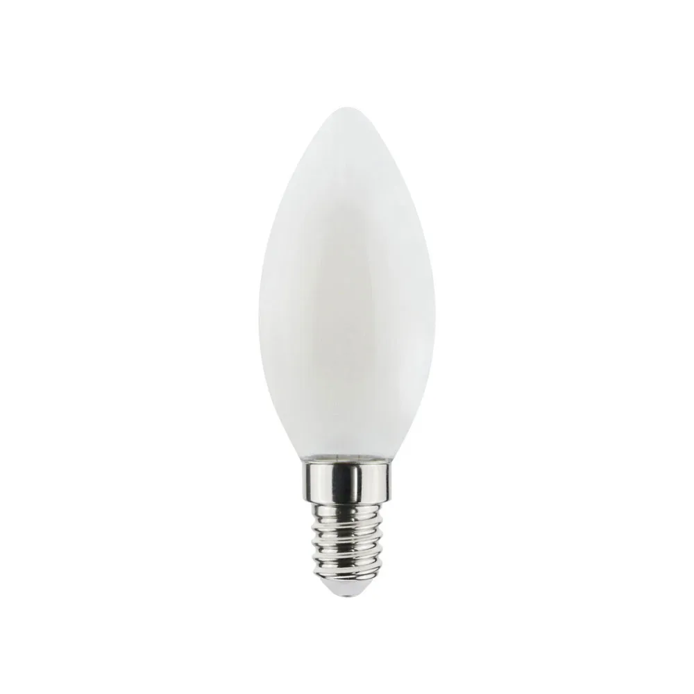 Lampadina LED Airam Filament per lampadario, dimmerabile a luce calda, opale E14, 5 W Airam