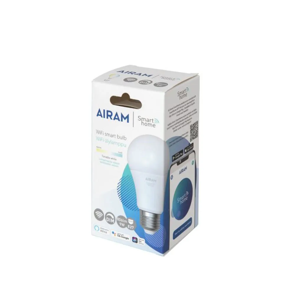 Lampadina LED normale Airam Smarta Hem, bianca, E27, 9 W Airam