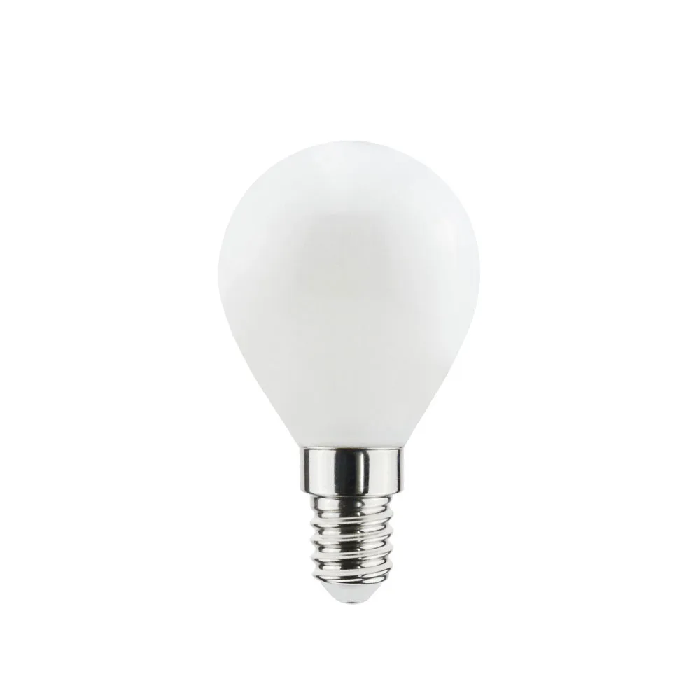Punto luce Airam FIlament con lampadina LED a sfera E14, opale, p45, dimmerabile Airam