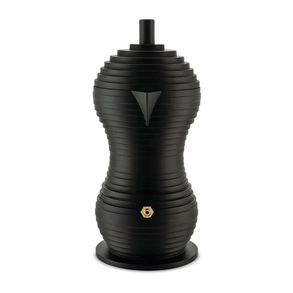 Caffettiera Pulcina, nera, 15 cl, 3 tazze Alessi