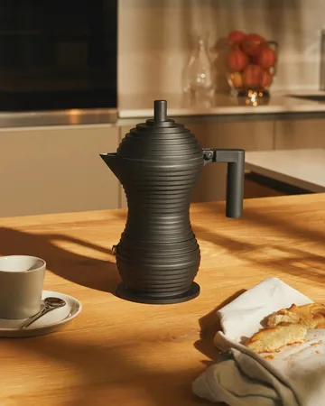 Caffettiera Pulcina, nera - 15 cl, 3 tazze - Alessi