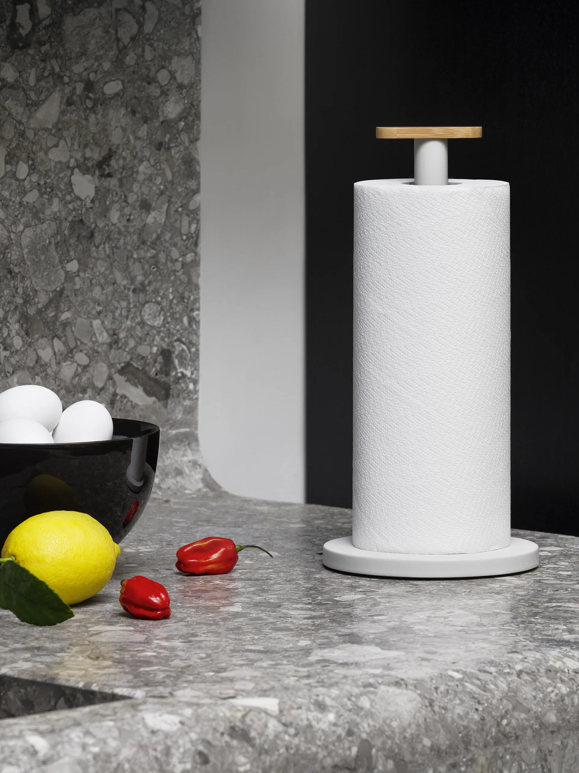 Portarotolo da cucina "Mattina", Grigio intenso Alessi