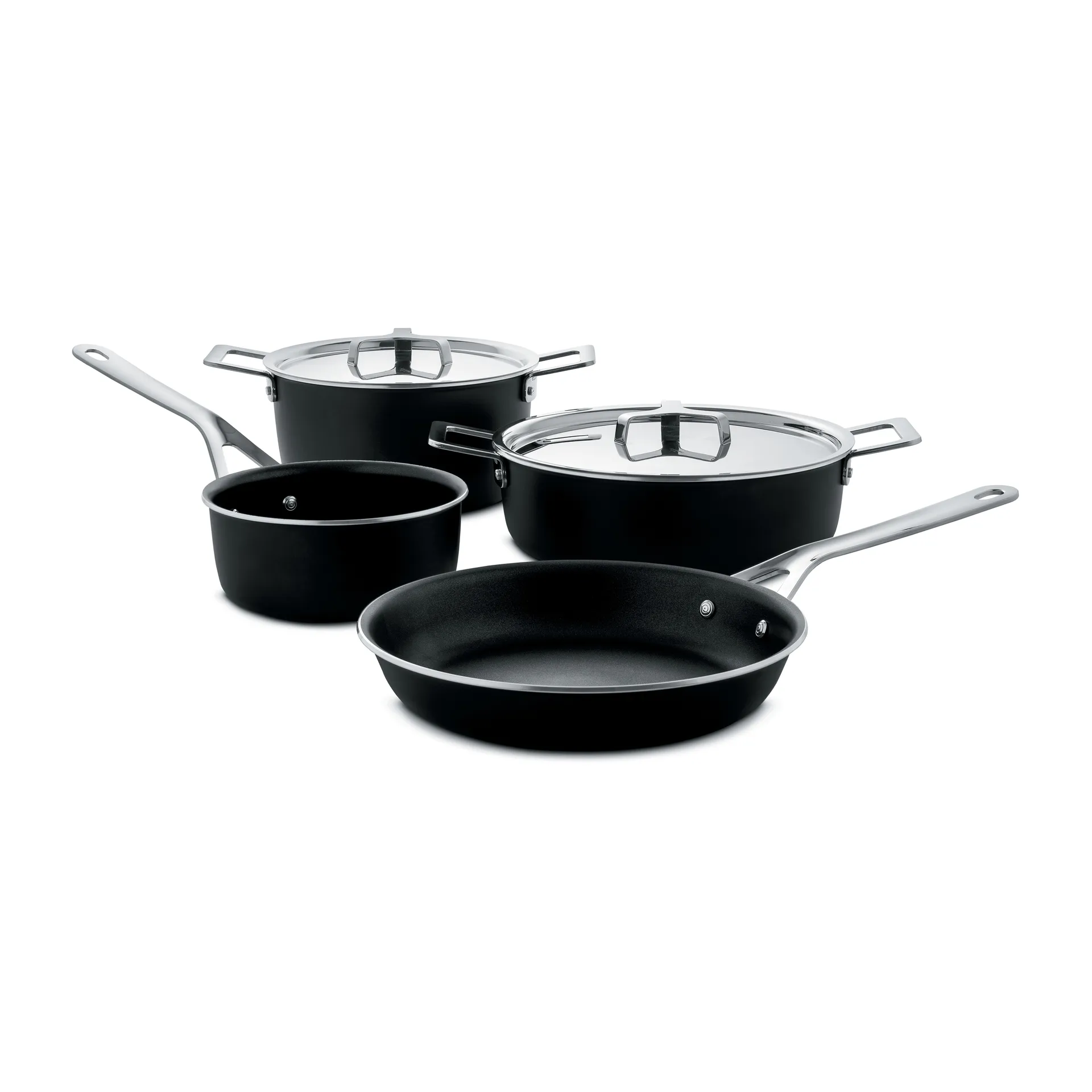 Set di pentole Pots&Pans 6 pezzi, Nero Alessi
