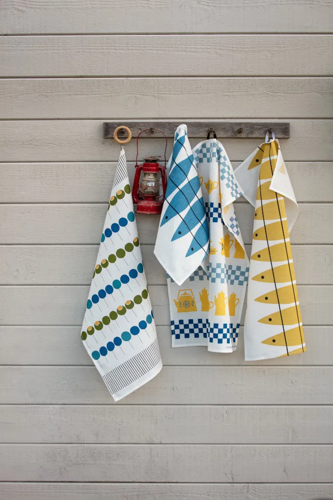 Asciugamano da cucina Grytskåpet 47x70 cm, Multi-Giallo-Blu Almedahls