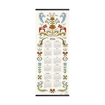 Calendario Dalahäst 2026 - 35x90 cm - Almedahls