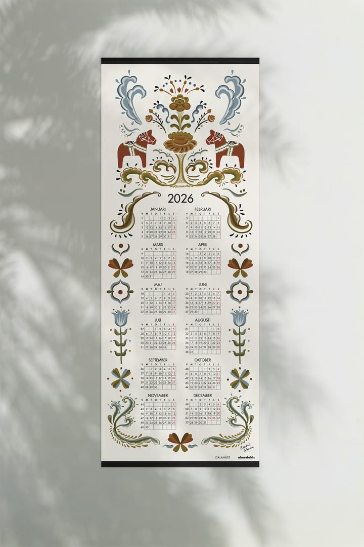 Calendario Dalahäst 2026, 35x90 cm Almedahls