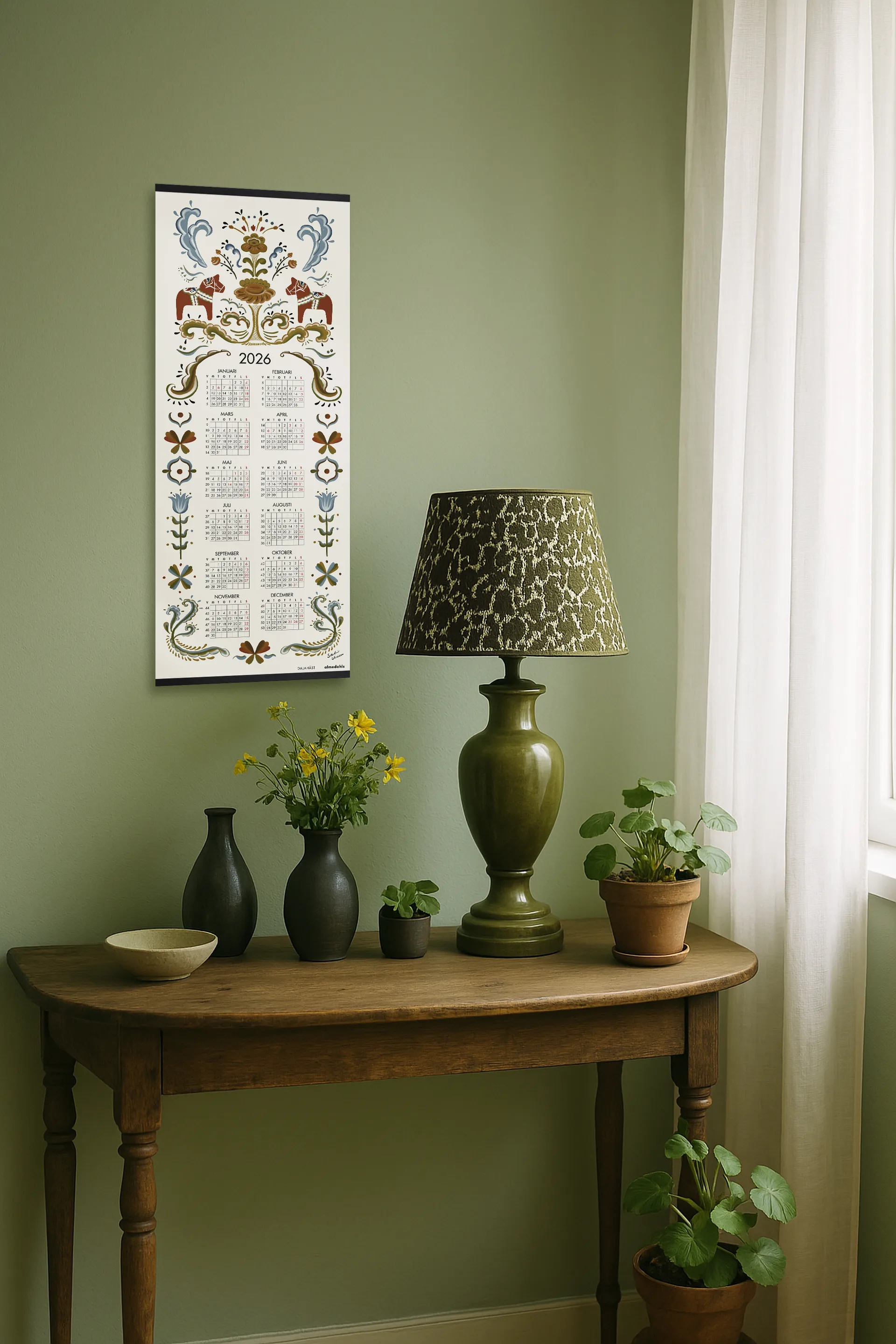 Calendario Dalahäst 2026, 35x90 cm Almedahls
